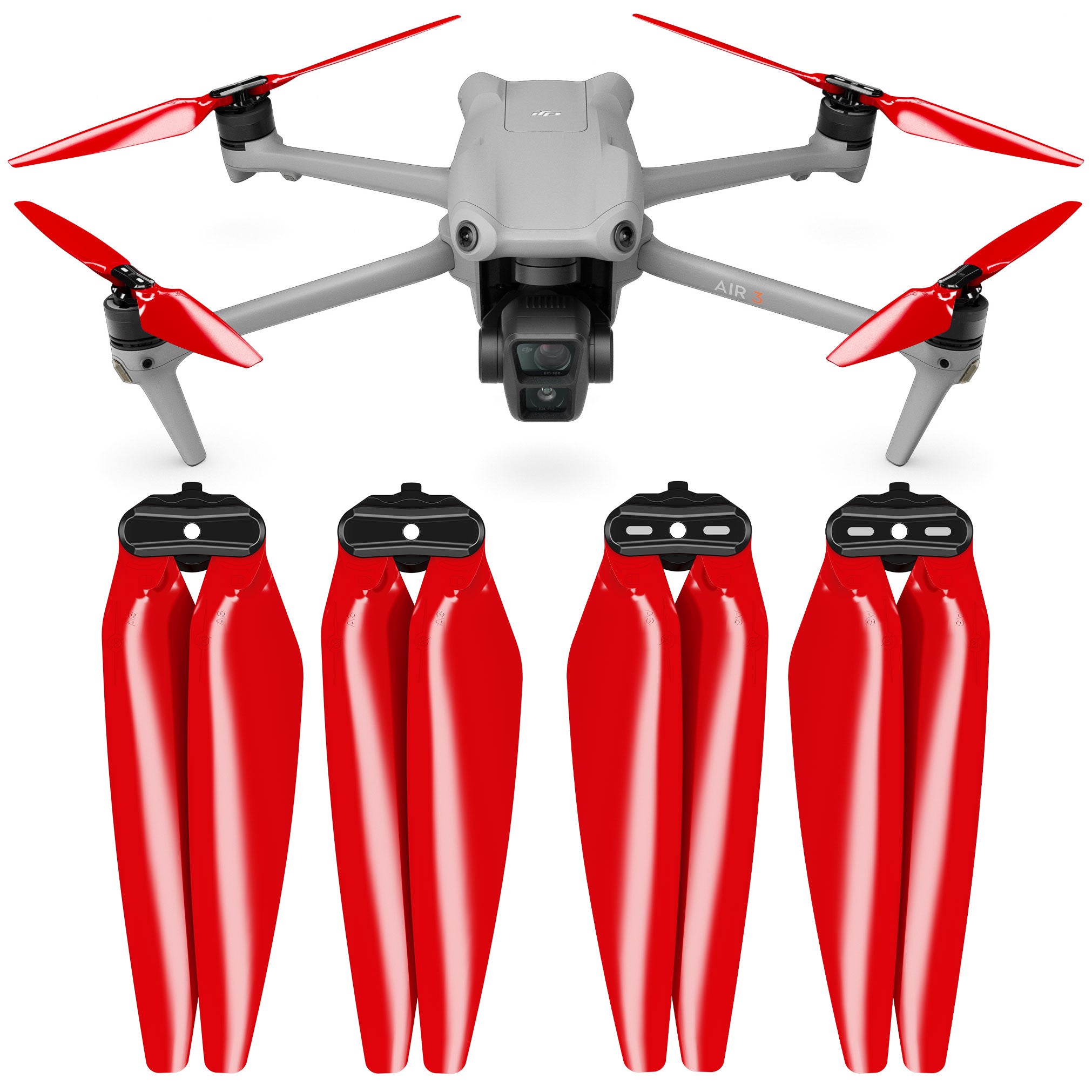 Master Airscrew Stealth Propellers for DJI Air 3 - Red, 4 Pcs