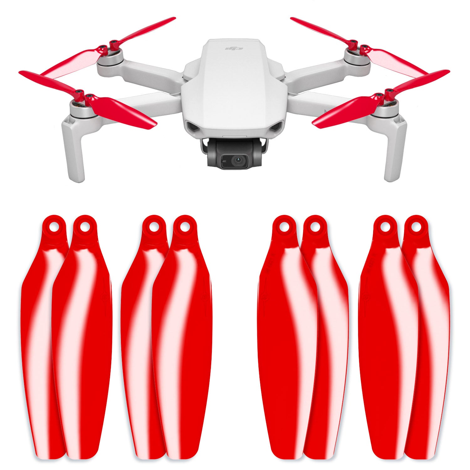 DJI Mini 2 / SE STEALTH Upgrade Propellers - x4 Red